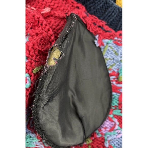 IVY Vtg Multicolor Hand Knit Cardigan Sweater Sz M Retro 1980s 80s Grannycore - Picture 6 of 6